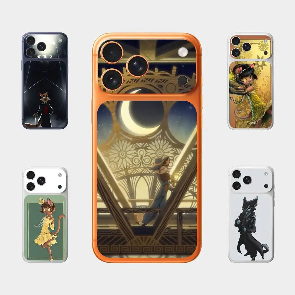 

Caricature L-Lackadaisy Back Cover Decal Sticker For Iphone 17 Pro Max Skin Sticker Back Protective Decorative Stickers