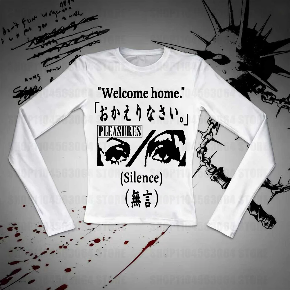 

Y2K Style Letter Print Long Sleeve T-Shirt Retro Punk 2000s Print Elf Goddess Clothing Cute Girl Grunge Women's Top