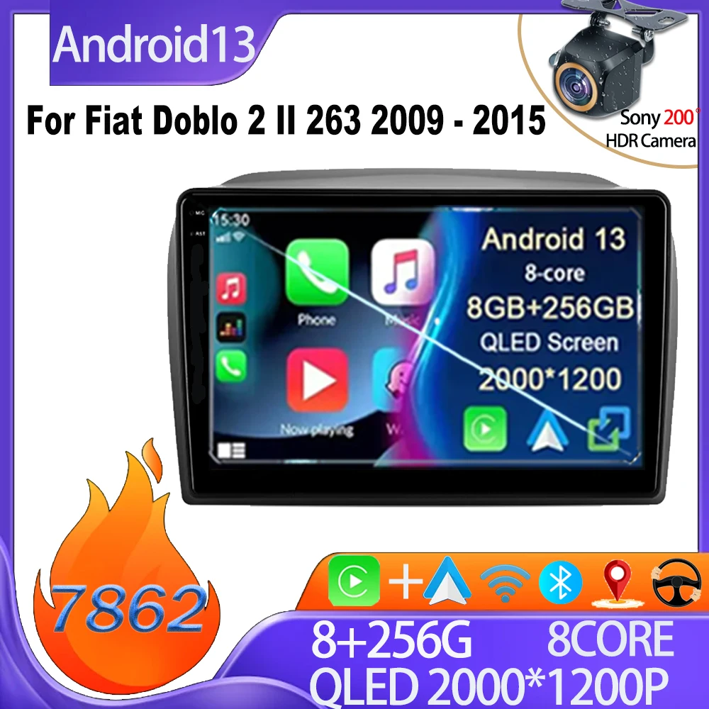 

Android For Fiat Doblo 2 II 263 2009 - 2015 Car Multimedia Wireless Android Auto GPS Navigation Player Touch Screen No 2din DVD