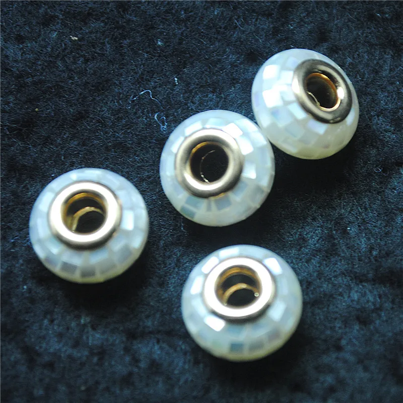 2PCS New Sea Saltwater Shell Beads 8X13MM BIG Hole 5MM For Fashion Women Bracelets Making Accessories Mother Of Pearl