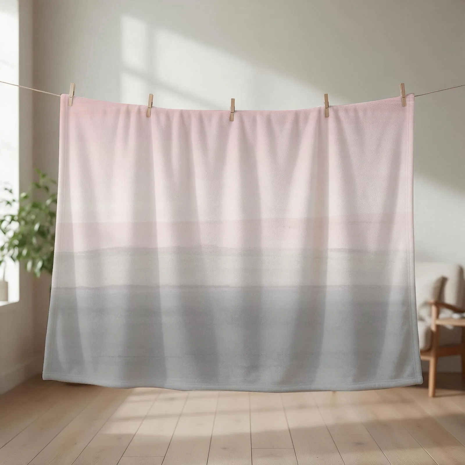Touching Blush Gray Watercolor Abstract #4 #painting #decor #art Throw Blanket Bed Sofa Quilt Vintage Retros Blankets