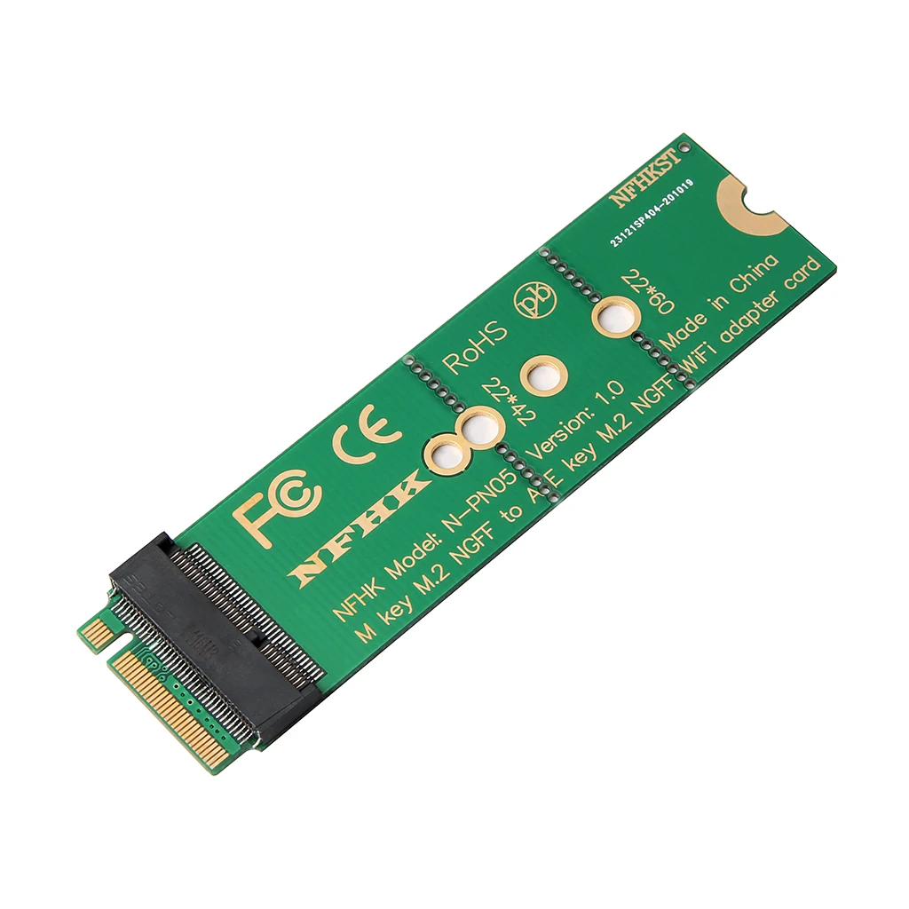 M.2 M key to A + E Key NGFF slot WIFI Wireless Network Card M2 NGFF PCI express to E key slot Adapter