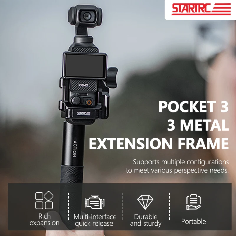 Multifunktions-Käfighalterung für DJI Osmo Pocket 4 Pro/4/3 Kamera-Zubehör Metall-Erweiterungsrahmen Schnellmontage-Adapterbasis – Detail 1