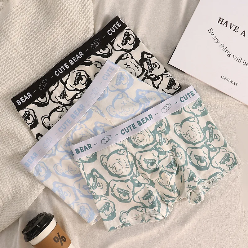 Cute Cartoon Hombres Underwears Breathable Skin-friendly Boxers Students Teenager Boxershorts Cotton Mens Panties Sexy Lingerie