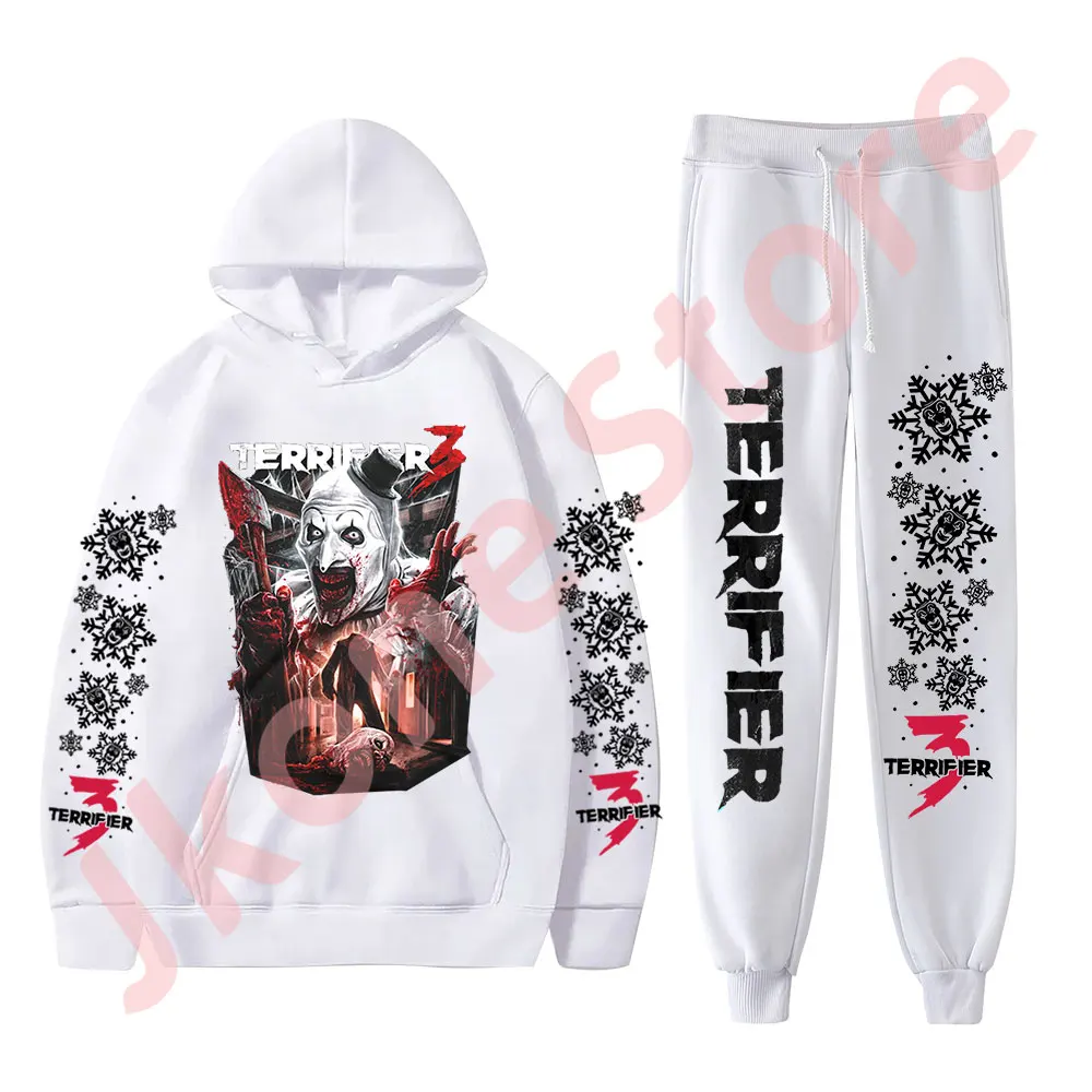 Terrifier Heads Will Roll Merch Hoodies Jogger Pants Set Cosplay Women Men Fashion Streetwear Sweatshirts