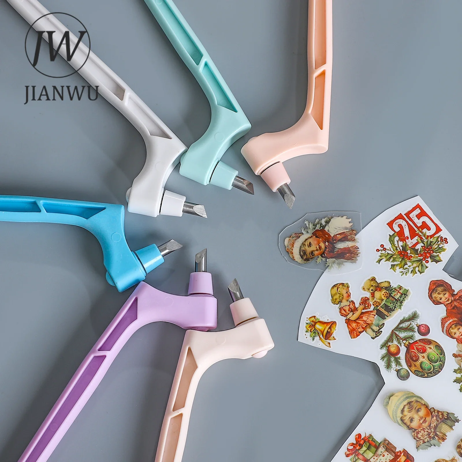 JIANWU wielofunkcyjny obrotowy nóż uniwersalny 360 stopni dziennik narzędzia tnące gilotyna do papieru kreatywne artykuły szkolne artykuły papiernicze — zdjęcie 4