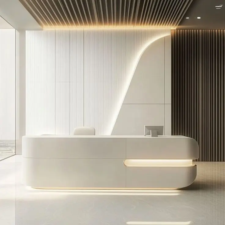 

&c Simple Design Small Clinic Cash Register Beauty Small Salon White Reception Desk Front Desk
