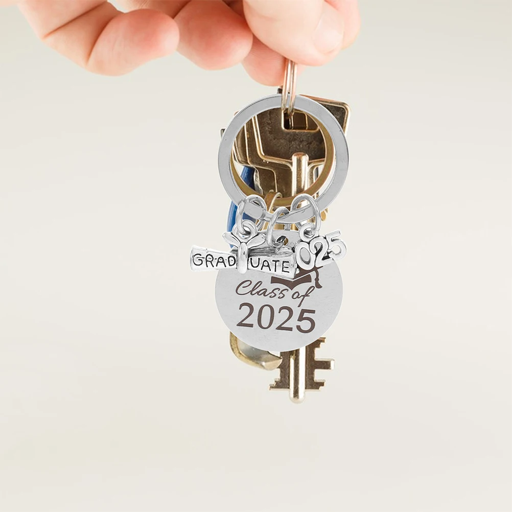 

Graduation Keychain Stainless Steel Creative Design Keepsake for Class of 2025 Students Nurse Keyring Bag Accessory Wallet Charm