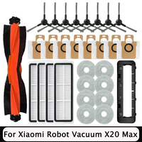 For Xiaomi Robot Vacuum X20 Max / D109GL Parts Accessories Main Brush Side Brush Hepa Filter Mop Cloth Dust Bag Replacement