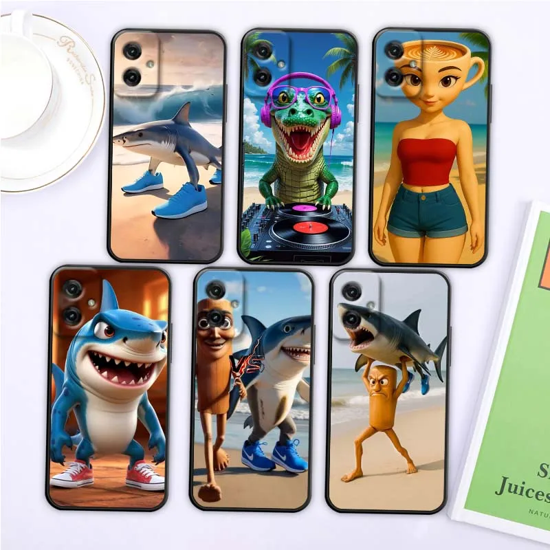 

Tralalero Tralala Shanhaijing For Motorola G85 Edge 50 G24 G35 G14 G04 40 G72 G34 G31 G Stylus G54 G13 G32 5G Black Phone Case