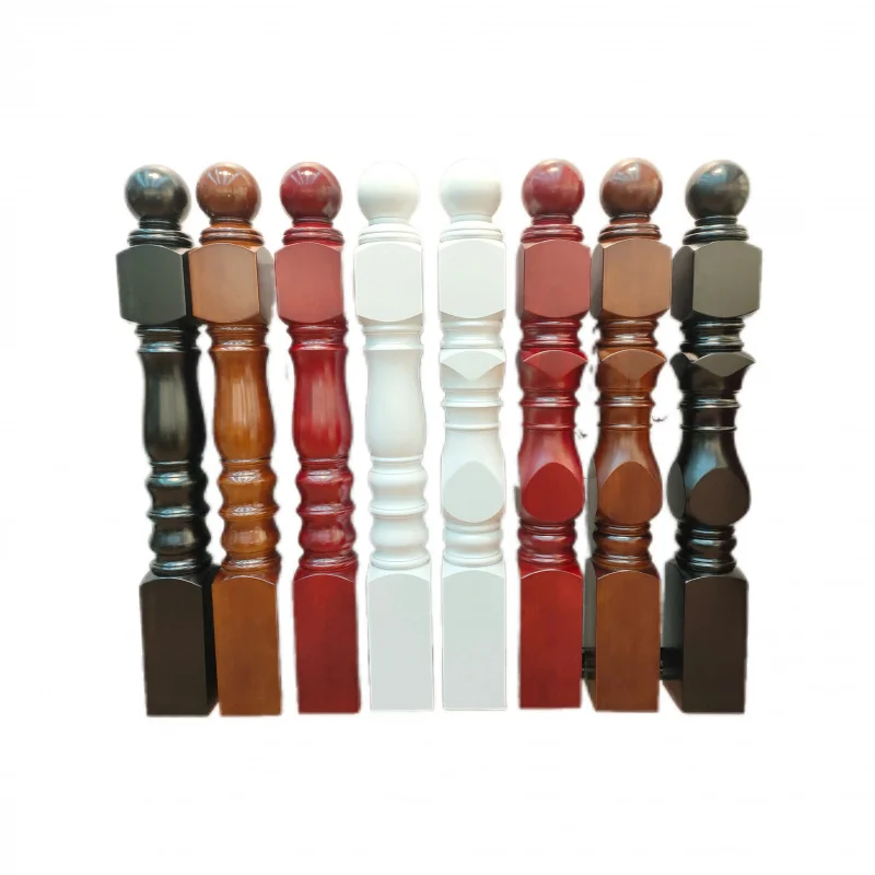 custom.Contemporary Design Indoor Stair Railings and Balustrades with Handrails and Wood Balusters-& Durable