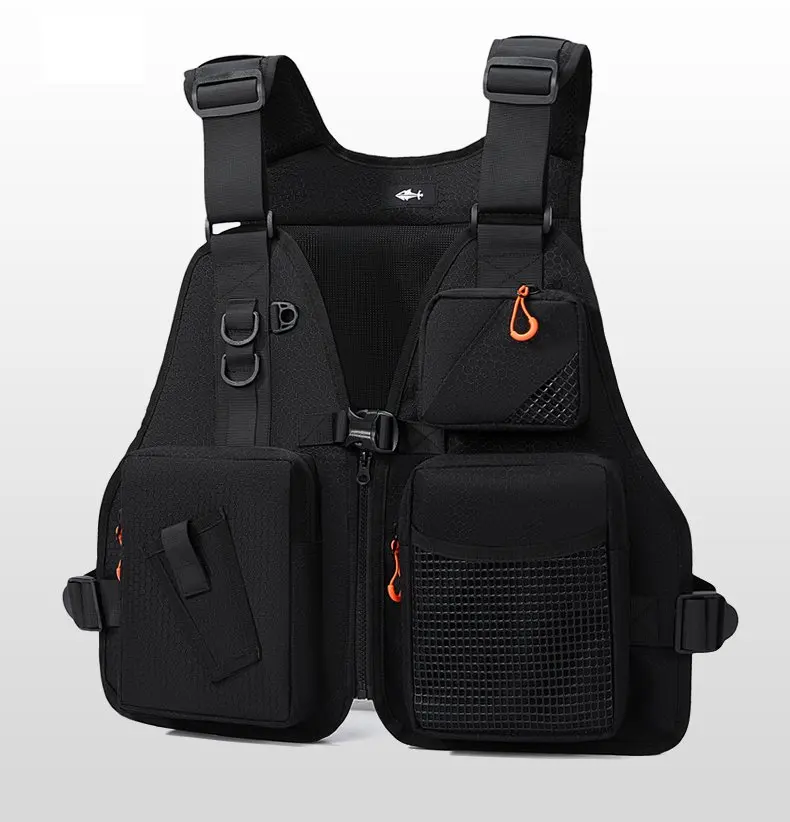 Taktische Angelweste Angelbrusttasche Outdoor-Wandern Radfahren Trekking Rucksack Angelausrüstung Köder-Angelwerkzeug Westentasche – Detail 14