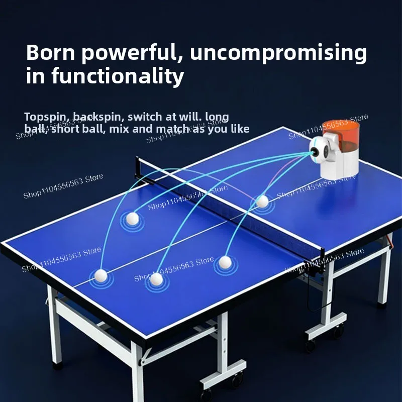 New Portable Table Tennis Serving Machine, Smart Full Automatic Visual Programming Ping Pong Training Trainer