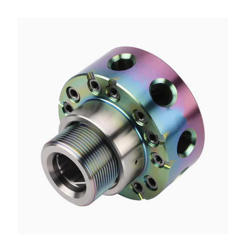 Custom CNC Machined Part Rainbow Anodized Aluminum Fitting Metal Mechanical CNC Turning Machining Parts