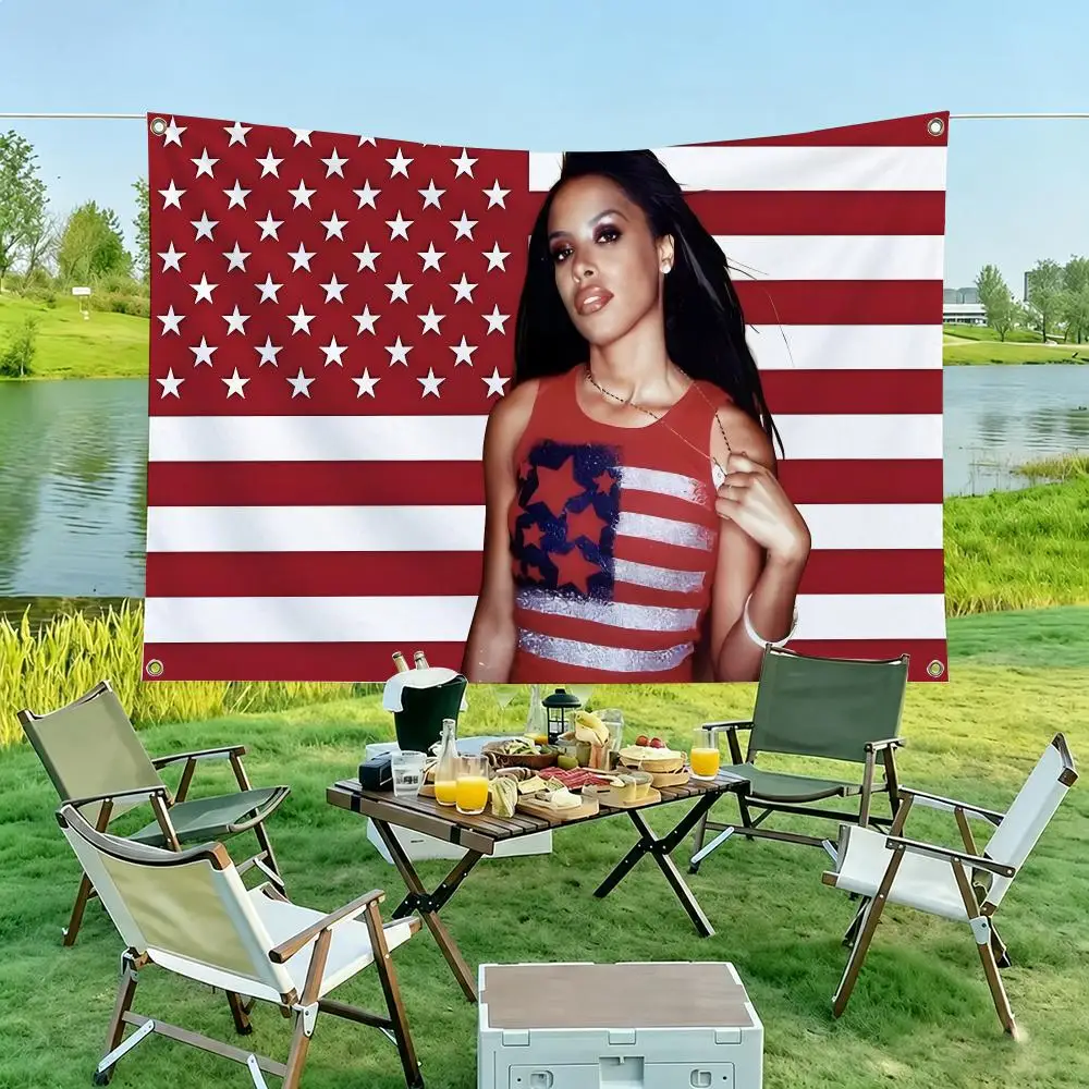 A-Aaliyah Actor Flags Flag Tapestry Outdoor Decor Flaga Decorative Home Objects Barber Shop Decoration