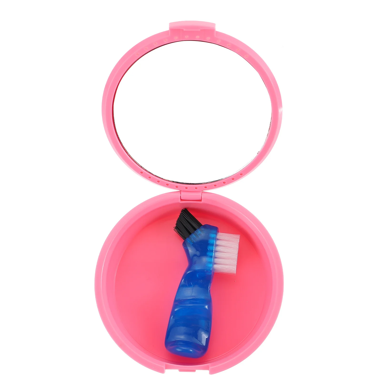 1Set Orthodontic Denture Holder Portable Mouth Guard Box Plastic False Tooth Case Cleaning Brush Durable Care Tool