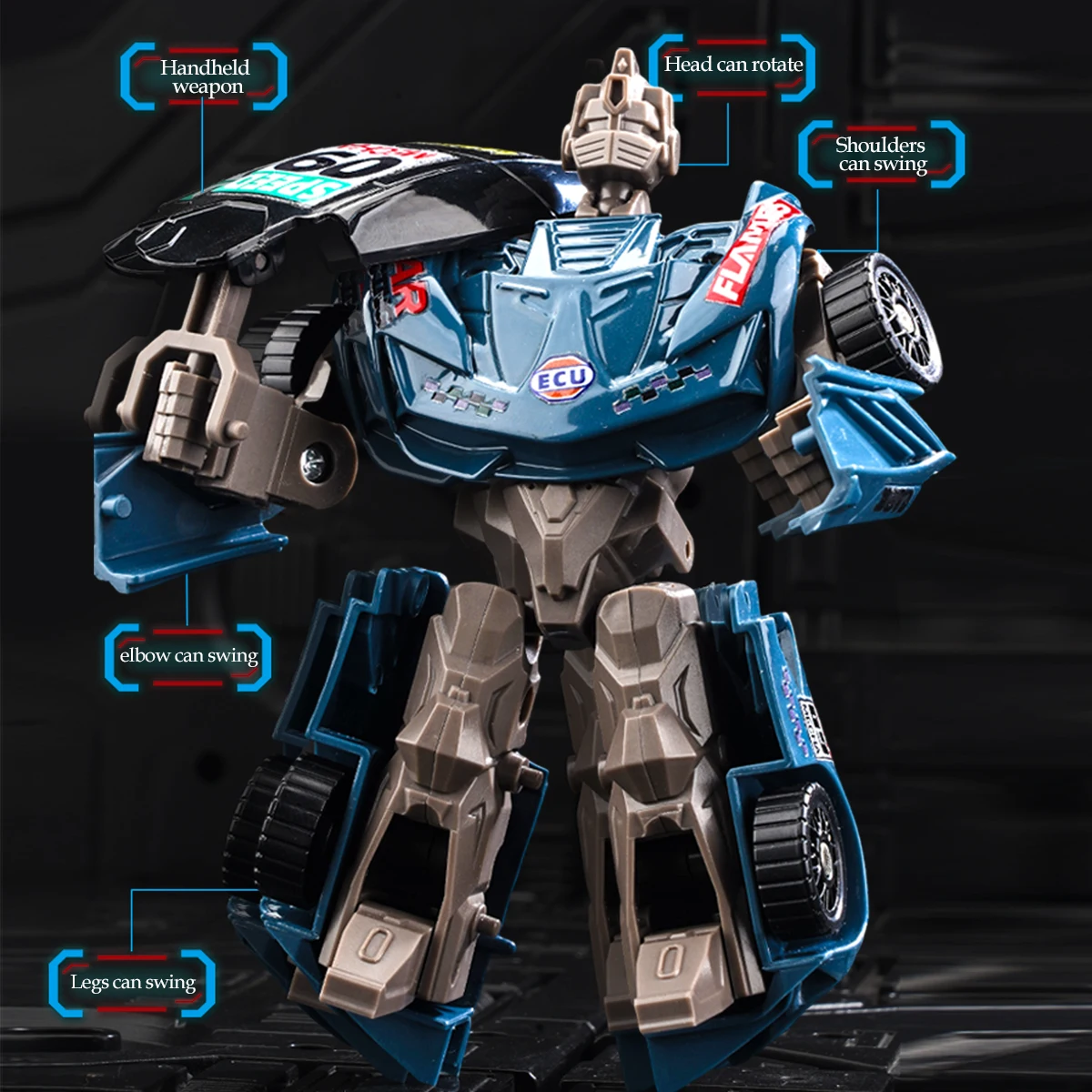 Deformation Robots Toys, Mini Car Robot Action Figures 2 Modes Alloy Action Figure Toys Gitfs for Boys and Girls
