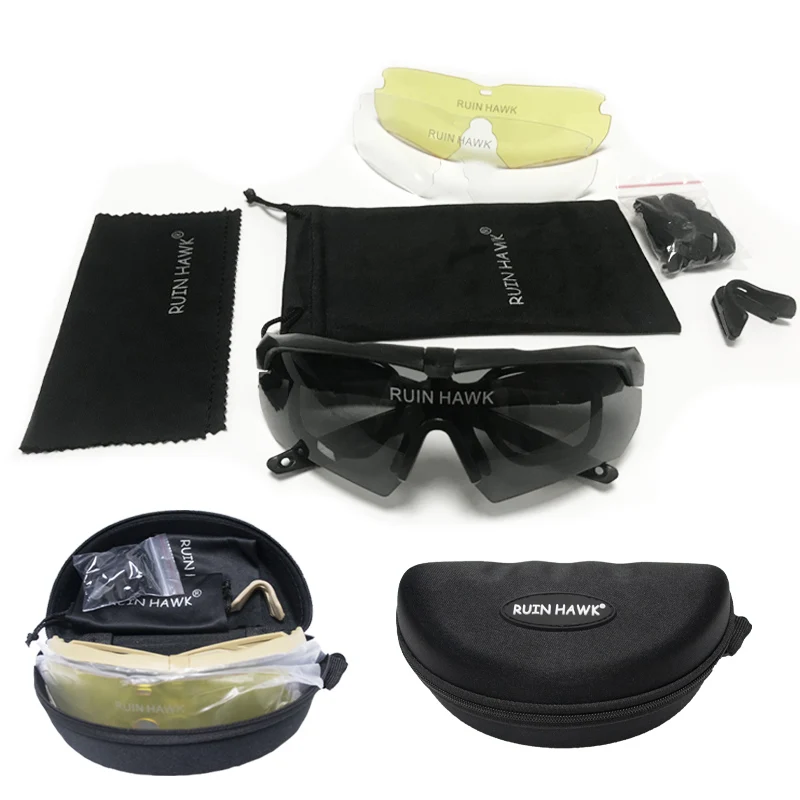 Gafas tácticas militares para bicicleta de montaña, gafas de sol deportivas, militares, caza, pistola de aire, tiro, gafas protectoras, equipo al