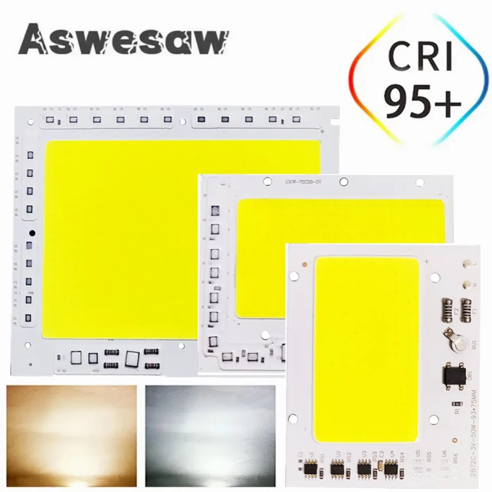 100W LED COB Chip 200W 150W 200-240V Smart IC No Need Driver 220V LED Lamp for Flood Light Spotlight DIY Lighting Light Source