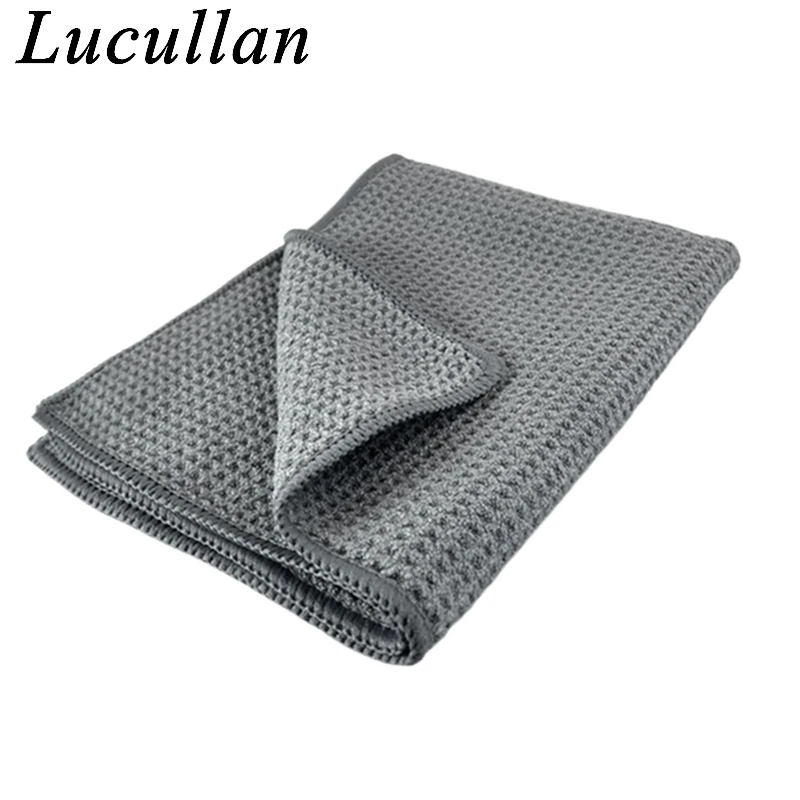 Lucullan マジックパワー超 absorbancy ワッフル織り布 30X40CM 380GSM マイクロファイバータオルガラスペイントとインテリア