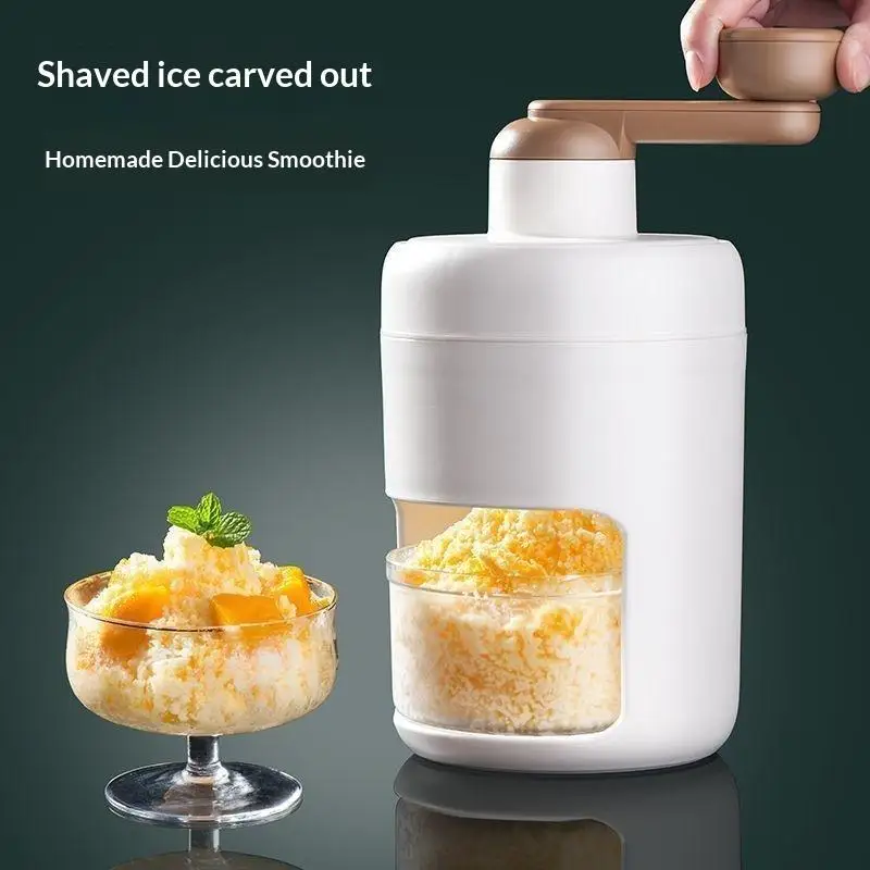 Manual Ice Shaver Crusher Hand Crank Snow Cone Maker Portable Shaved Ice Machine For Home Kitchen DIY Fruit Shaved Ice Breaker