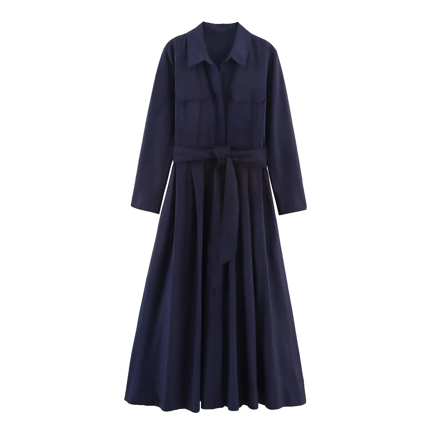 2025 Otoño Nuevas llegadas Vestidos de mujer Moda Popelina Vestidos casuales Estilos de camisa de viajero Vestidos casuales diarios