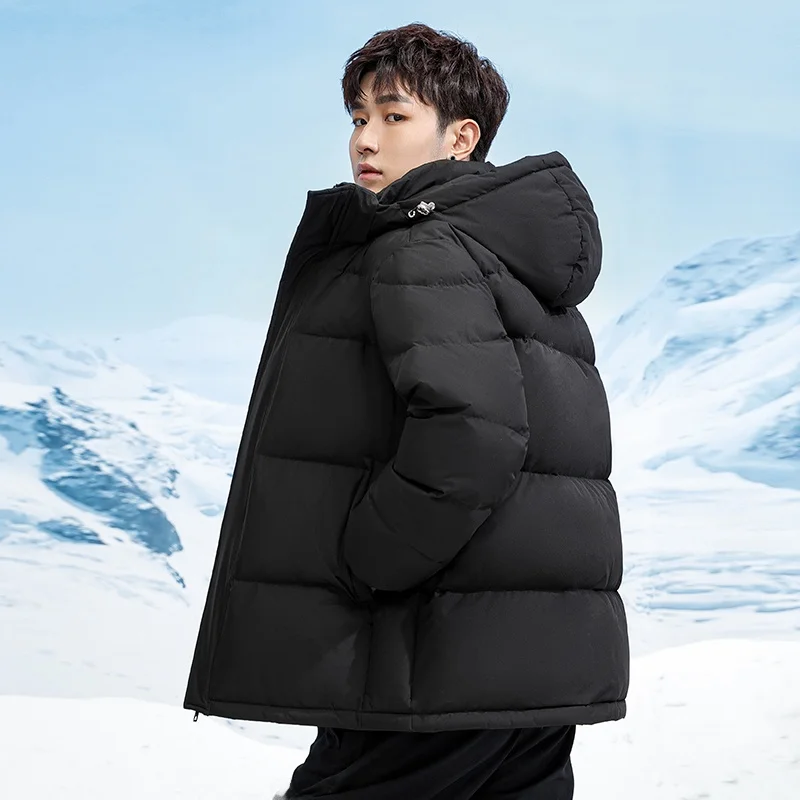 

Модная парная пуховая куртка с самонагревающимся эффектом, теплая верхняя одежда из полиэфирного волокна, белый пух, съемный капюшон