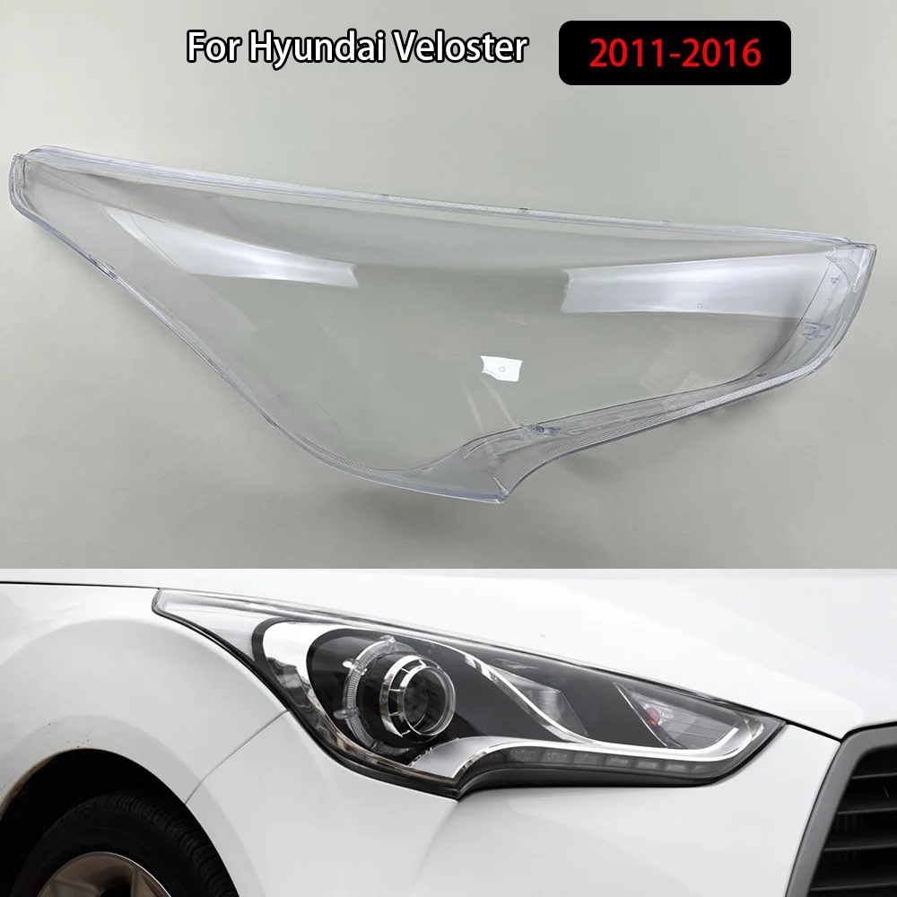 Headlamp Cover Transparent Headlight Lens Plexiglass Replace Original Lampshade For Hyundai Veloster 2011-2016