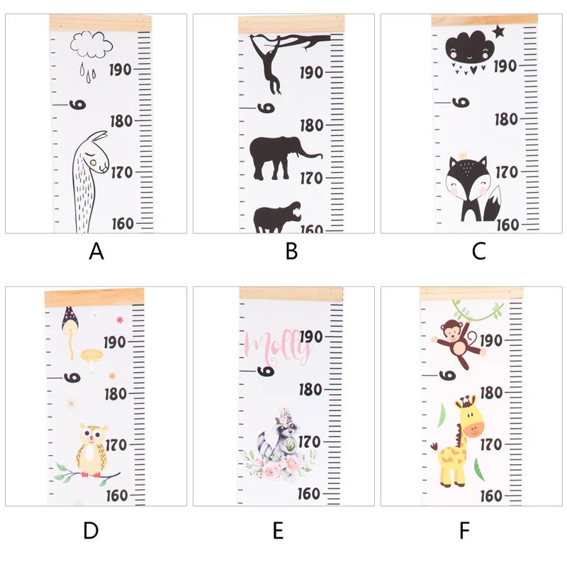 귀여운 벽걸이 아기 키 측정 눈금자, 어린이 성장 방 장식, 성장 차트 기록, 사진 소품 방 장식