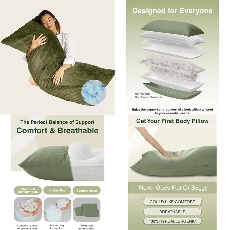 

【CHIMU HOME】 Hot Sale Custom Long Pillow Memory Foam Soft Side Sleep Body Cushion Bulk for All Users