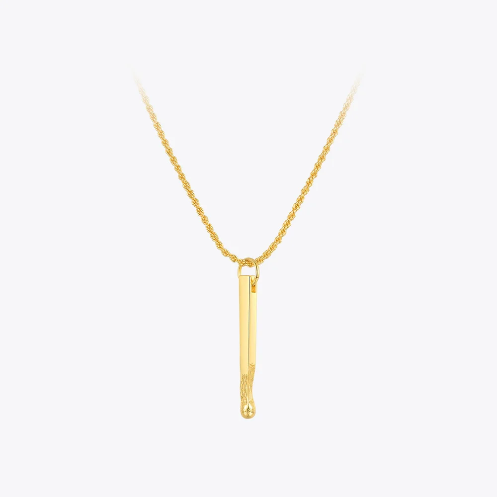 ENFASHION Vintage Matchstick Necklaces For Women Gold Color Stick Pendant Necklace 2021 Trend Fashion Jewelry Friends Gift P3186