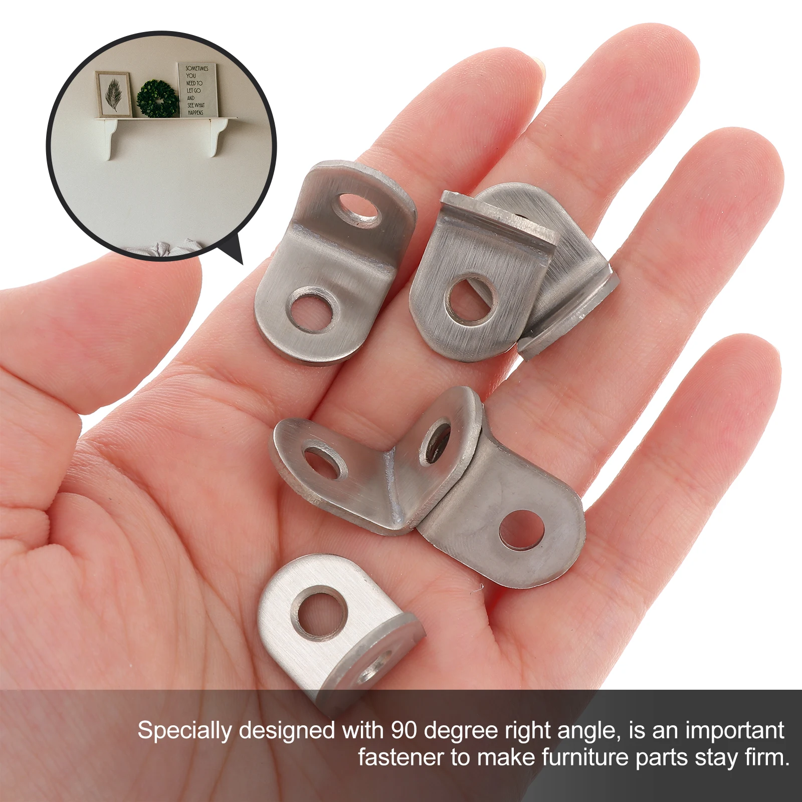 

20pcs Stainless Steel Corner Brackets 40x40mm 90 Degree Metal Right Angle Connectors 4 Holes Silver Tone L-Shape for Shelf