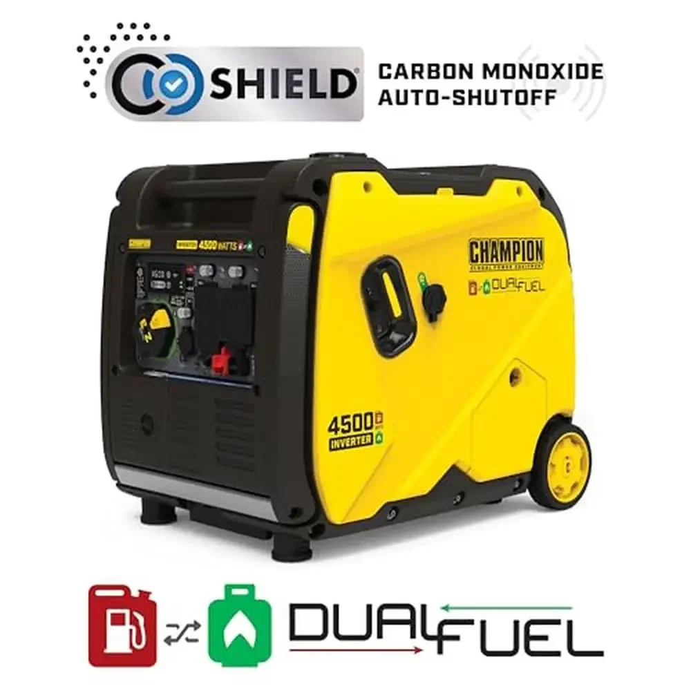 4500-Watt Electric Start Dual Fuel RV Ready Portable Inverter Generator with Quiet Technology and CO Shield