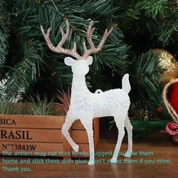 Plastic Crystal Flash Deer Christmas Forest Elk Dessert Table Decor Christmas tree Ornaments Home Kid Naviidad Gift Shop Display