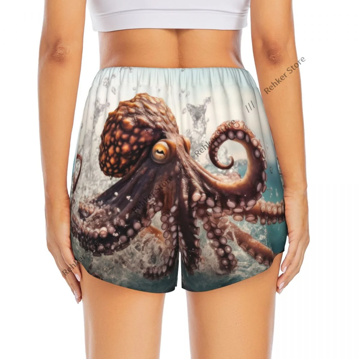 Pantaloncini da yoga da donna Pantaloncini da allenamento Octopus In Sea Fitness ad asciugatura rapida da donna Yoga Gym Running Pantaloni corti Abbigliamento sportivo