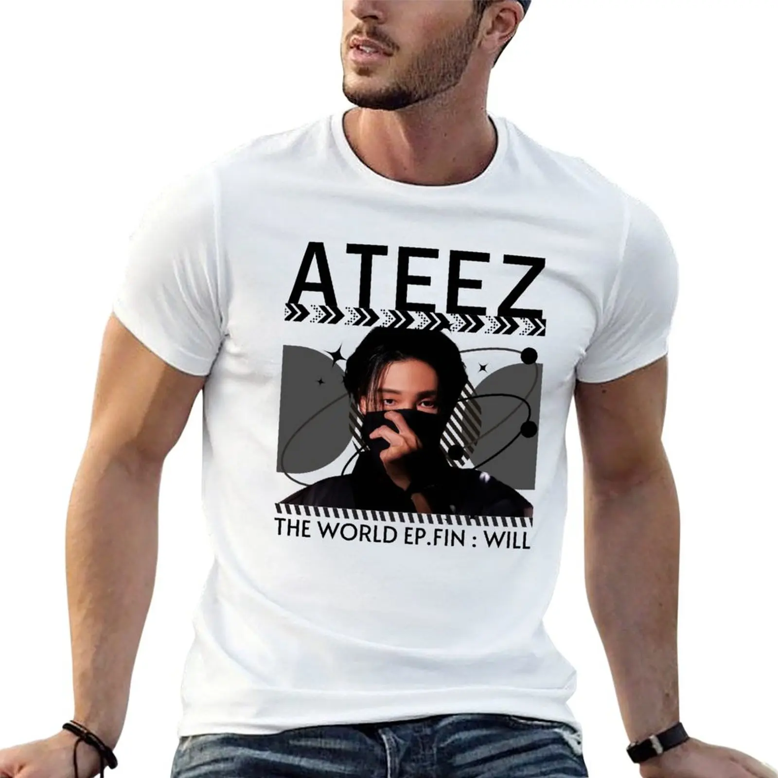 WOOYOUNG Ateez KPOP T-Shirt plus size tops shirts graphic tee men clothes