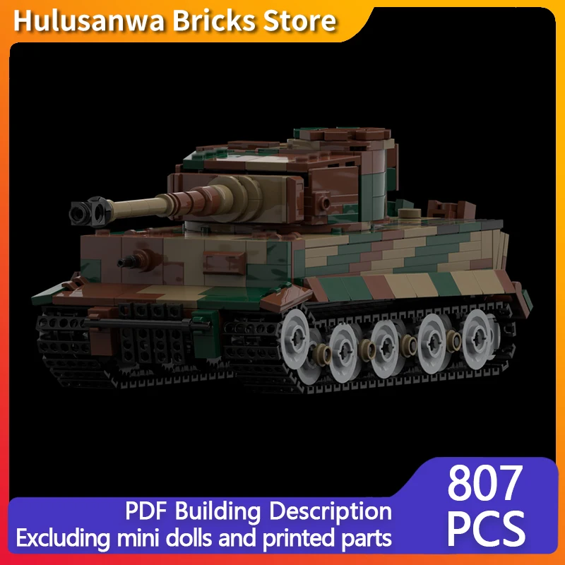 Tiger I Ambush Camo Military Tanks Model MOC Building Bricks War Equipment Modular Technology Gift Holiday Children Toy Suit