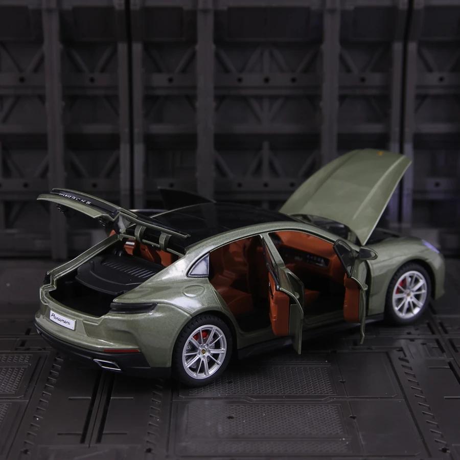 Simulación 1:24, colección de adornos de modelo de coche de aleación Porsche Panamera, puertas y capó del motor, el maletero se puede abrir