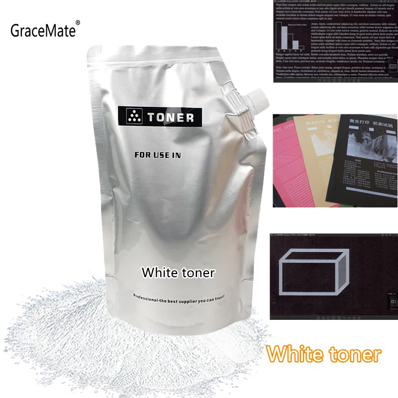 GraceMate 5AAAA Universal White Toner Powder for HP Samsung Brother Color Laser Printer Toner Cartridge Refilling 50g/100g/200g