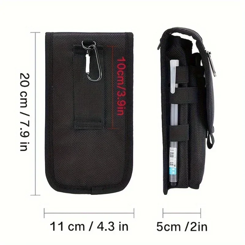  6.3 Inch Bag Multi-Functional Mobile Phone Bag Oxford Fabric Pocket Black Cell Phone Belt Pouch Case Men's Outdoor Bag view 5