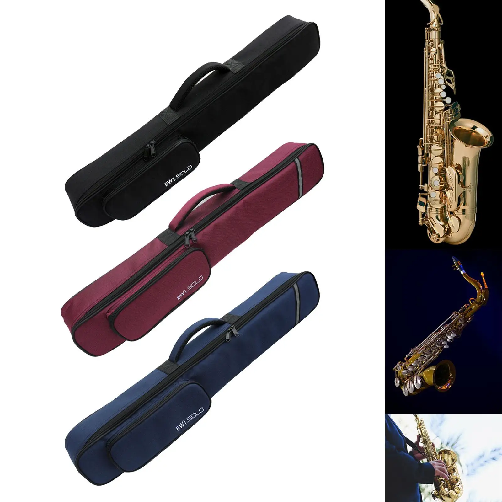 Soprano Saxophone Clarinet Case Water Resistant Music Instrument Storage Bag Portable Sax Gig Bag Carry Case for Stage Travel