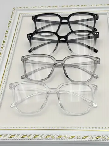 4pcs Steam Punk Style Anti-Blue Light Square Glasses, Plastic Frame, Anti-Reflective Plastic Lens