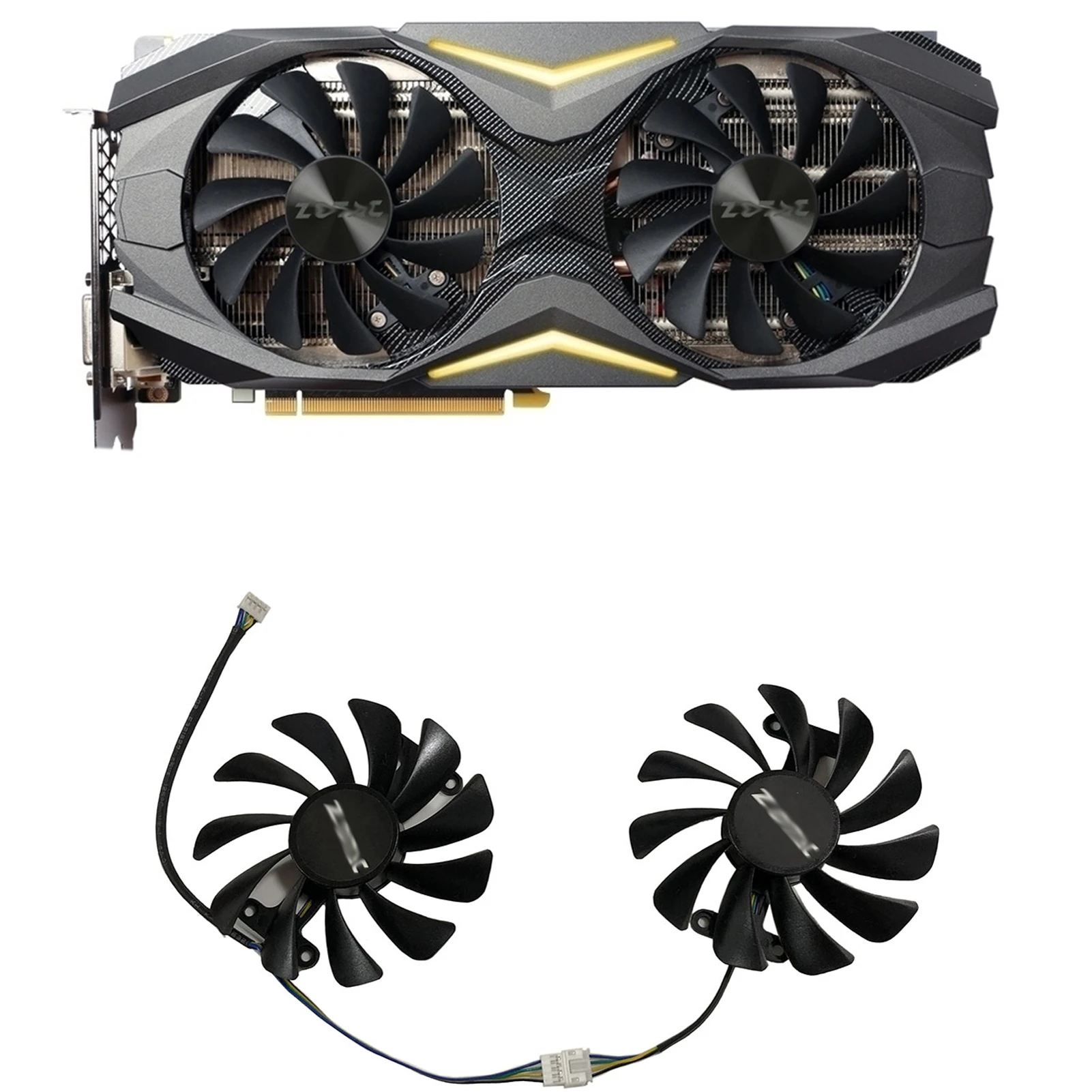 GPU Video Cooling Fan,Graphics Cooler,For ZOTAC GTX1080 GTX 1080 AMP Edition,For ZOTAC 1070 AMP Edition,2Pcs/Set,GAA8S2U