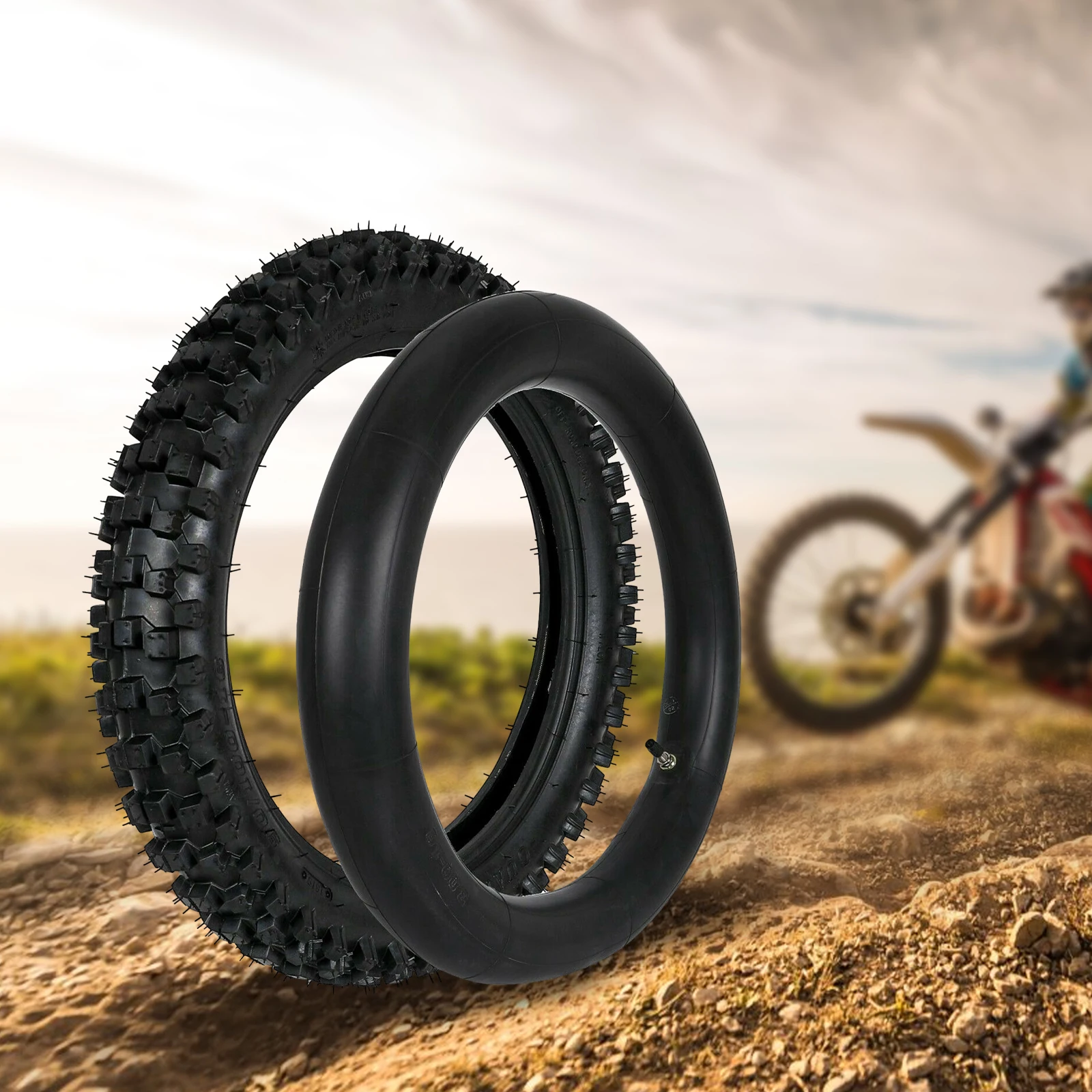 

Front 70/100-19 Off-Road Tire + Heavy-Duty Tube Kit 6-Ply Enduro-Grade Rubber Mud/Rock/Sand Traction
