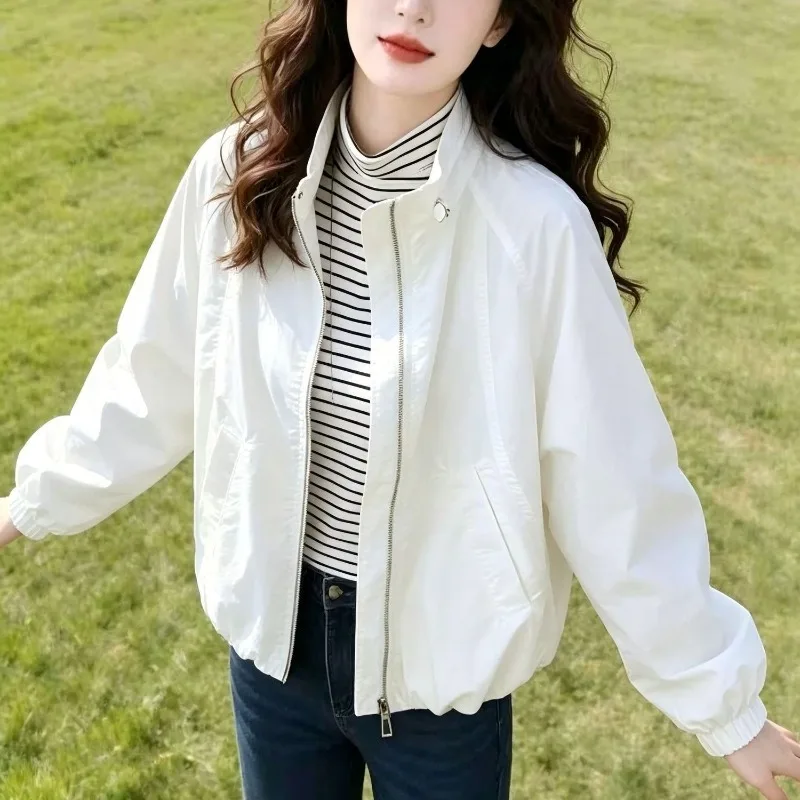High end Stand up Collar Short Jacket for Women 2026 Spring Autumn New Solid Color hot Item Small Double Layered Casual Jacket