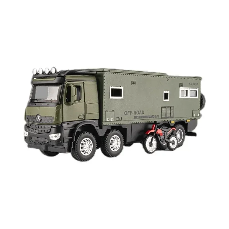 perfect gift set:super large 25cm alloy car model,1:24 simulated off-road RV with cool lighting and sound,cool stuff kids toys