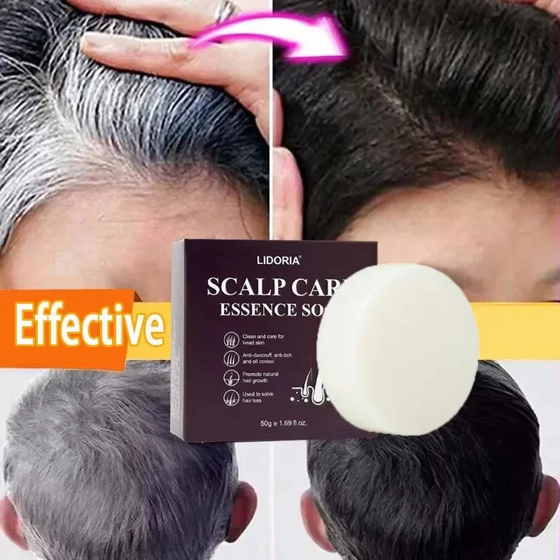 Gray White Hair Treatment Serum Soap Fast White To Black Repair Nourish Beard Hair Roots Shampoo Men Women Beauty Health Care