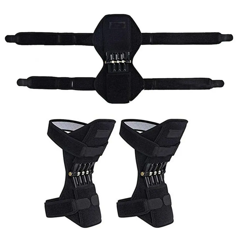 1 Pair Joint Support Non-slip Knee Pads Breathable Knee Booster Pain Relief for Knee Power Spring Force Stabilizer Leg Protect