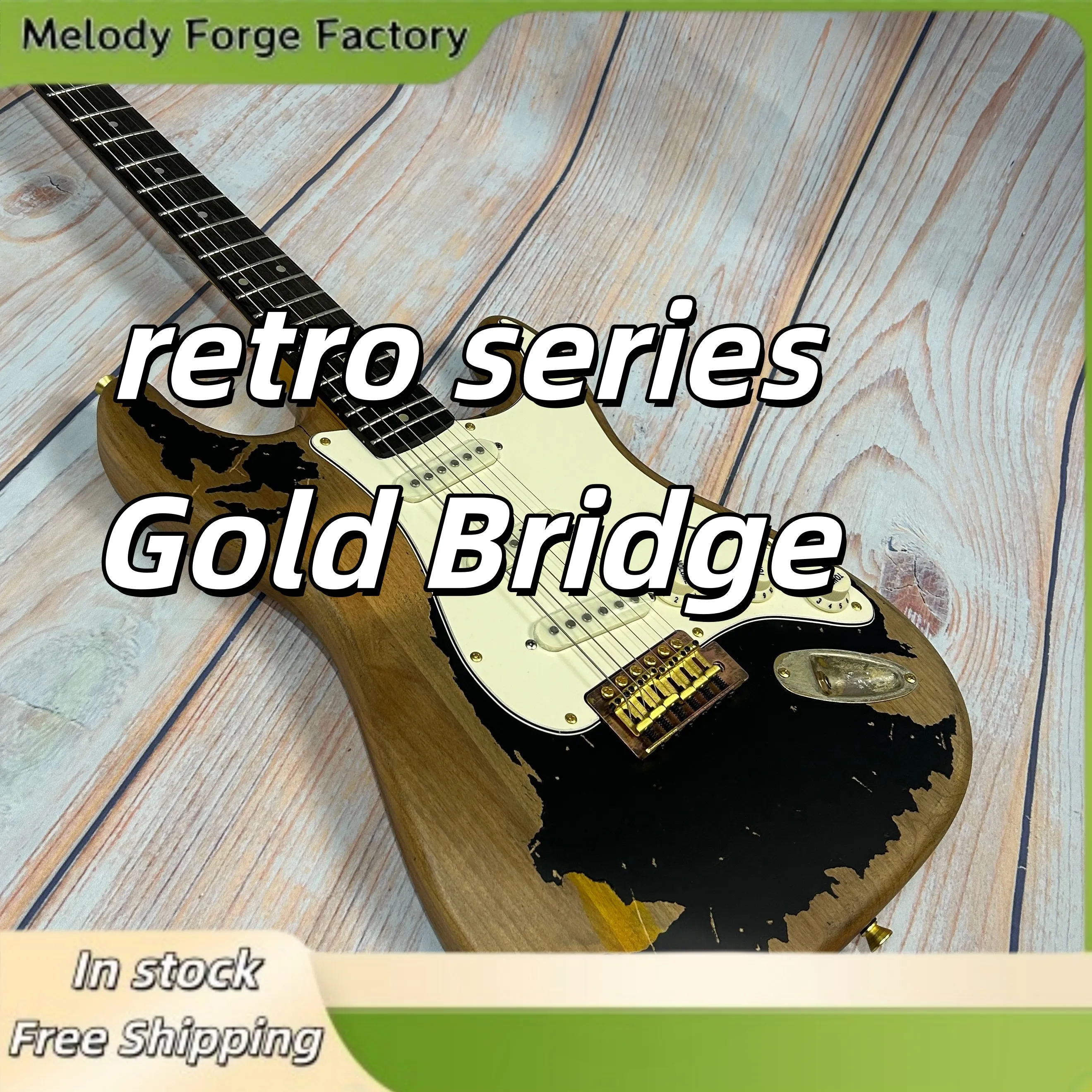 Guitarra Eléctrica BLK1 Estilo Retro STSSA, 21 Tonos, JM Signature, Pastillas SSS, Cuerpo de Alder, Diapasón de Palisandro, Alta Calidad