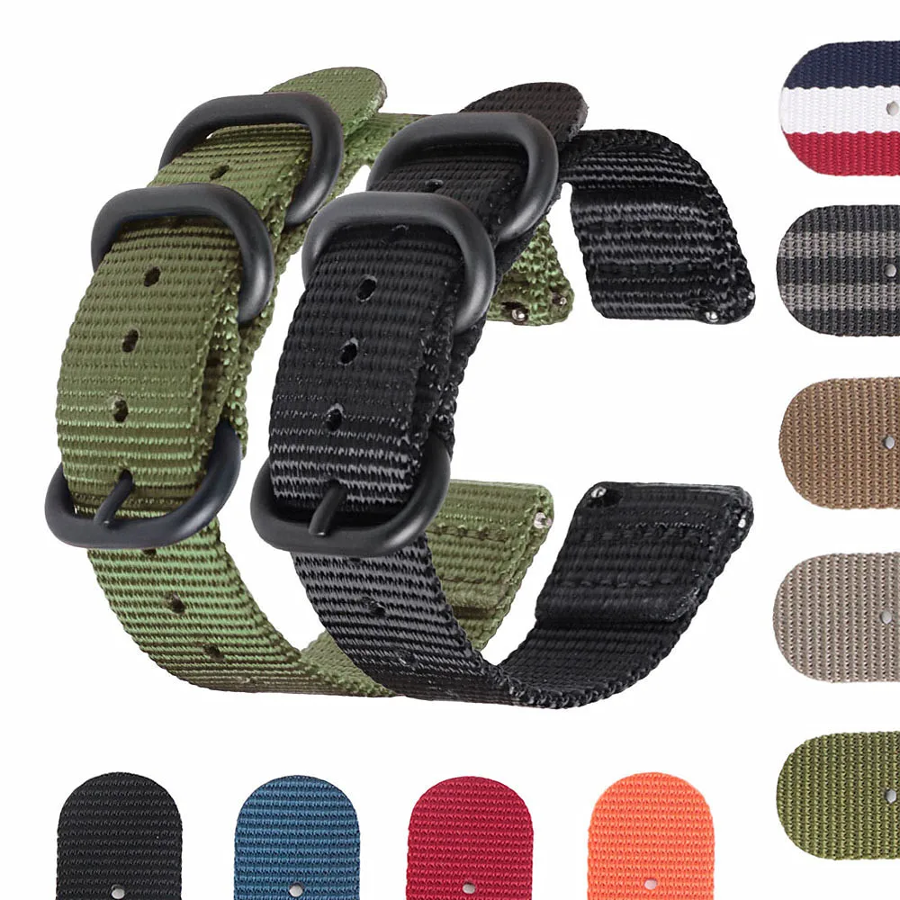 

High Quality Two-Piece Nylon Watch Strap 18mm 20mm 22mm 24mm Woven Nylon Watch Band Quick Release Replacement Wristband